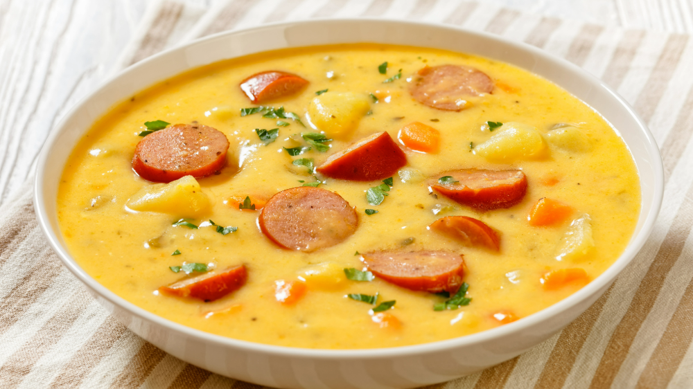 Image of Hearty and Creamy Bratwurst Soup