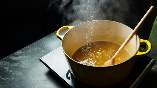 Image of ham gravy in a pan.