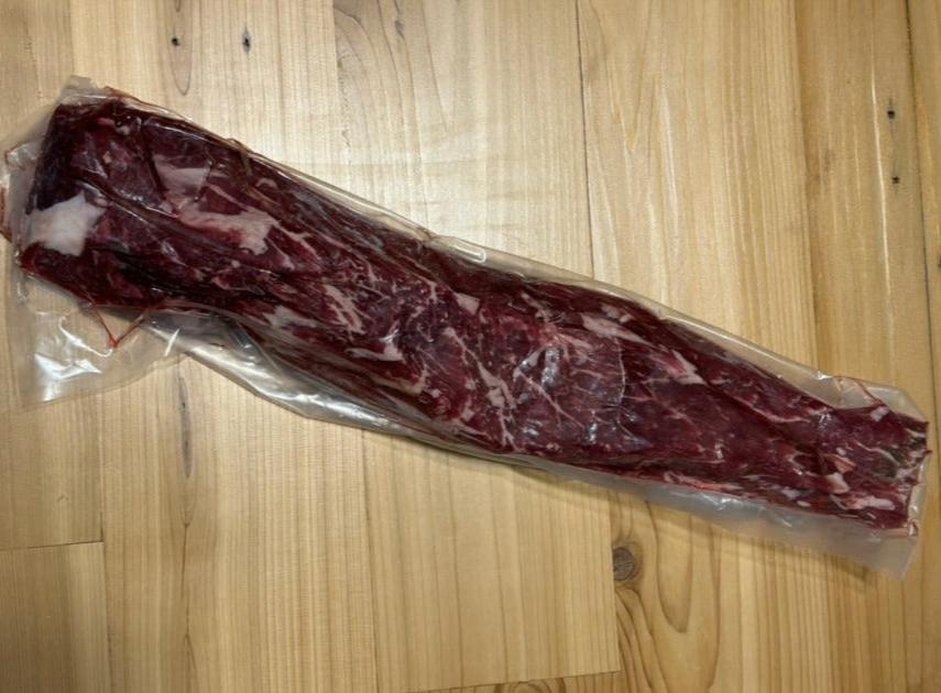 A packaged American Wagyu beef tenderloin from Verlinde Farms.